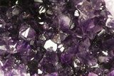 Deep Purple Amethyst Geode with Calcite - Top Quality #50065-3